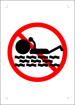 遊泳禁止の張り紙画像２