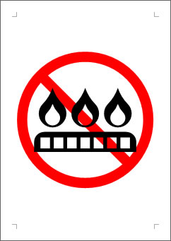 ガスの使用禁止の張り紙画像２
