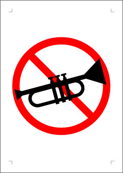 楽器禁止の張り紙画像２
