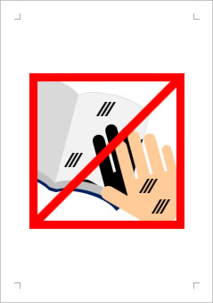 汚れた手で触るの禁止の張り紙画像２