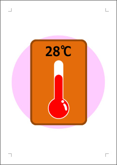 エアコンは28℃設定の張り紙画像２
