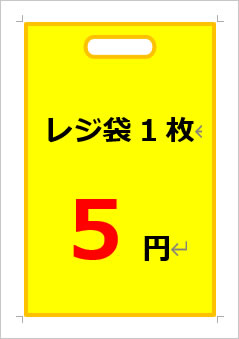 レジ袋１枚〇円の張り紙画像３