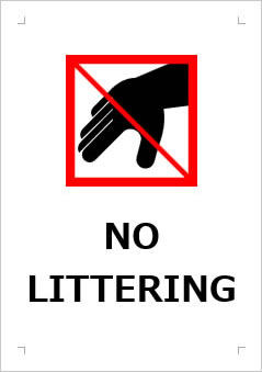 NO LITTERING ゴミ捨て禁止の張り紙画像４