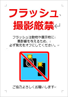 フラッシュ撮影厳禁の張り紙画像4